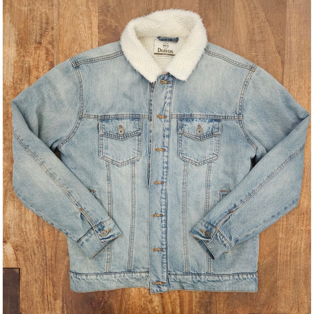 Dravus Jean Jacket Mens  Large Blue Faux Sherpa Lining Zumiez Pockets